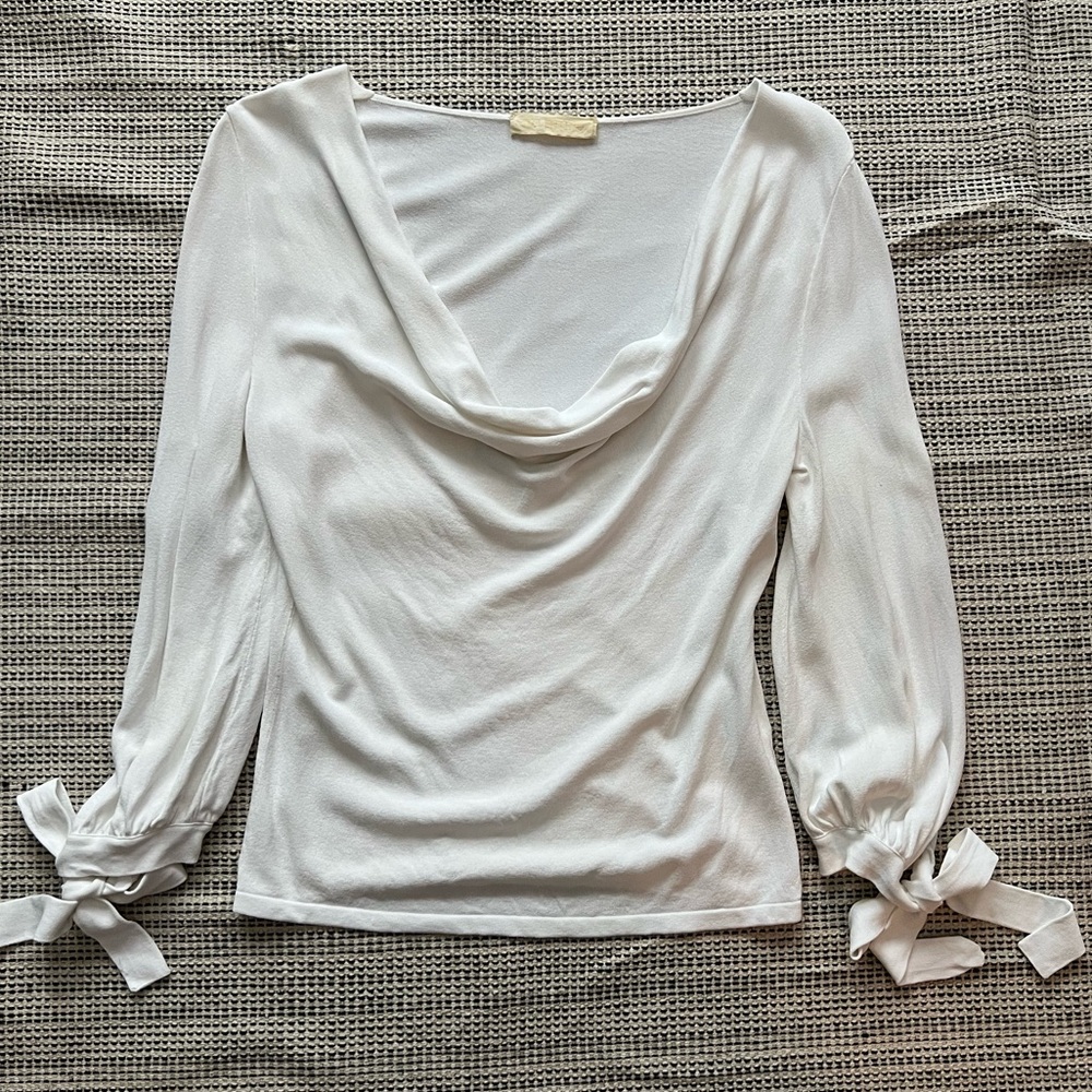 Valentino white knit blouse